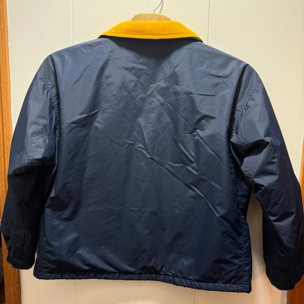 Columbia Michigan Wolverines Mens XL Full Zip Fleece Lined Jacket Navy Blue M